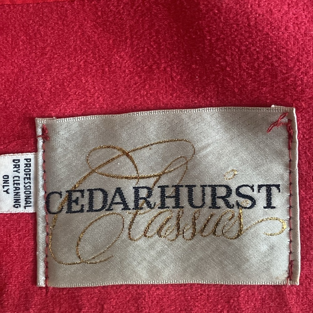 VINTAGE Cedarhurst Classics Red Faux Suede button down Frock Coat Size 7/8 - Picture 12 of 17